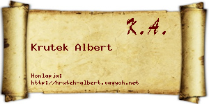 Krutek Albert névjegykártya