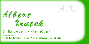 albert krutek business card